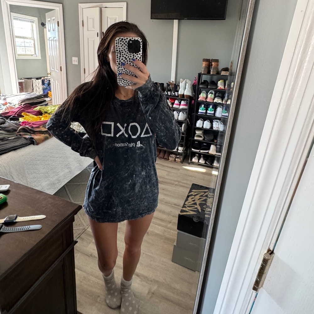 Black Graphic Long Sleeve PlayStation TShirt